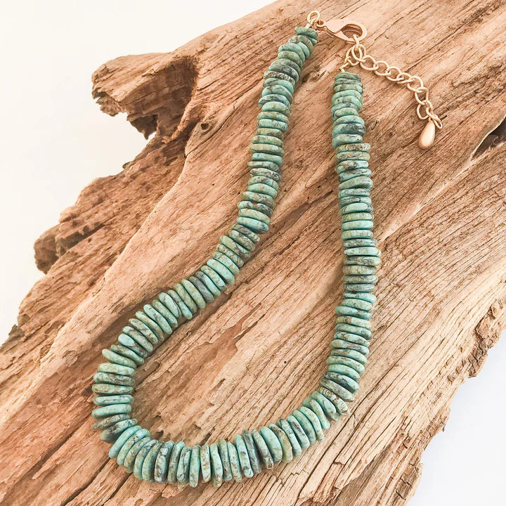 GEMSTONE HEISHI DISC NECKLACE