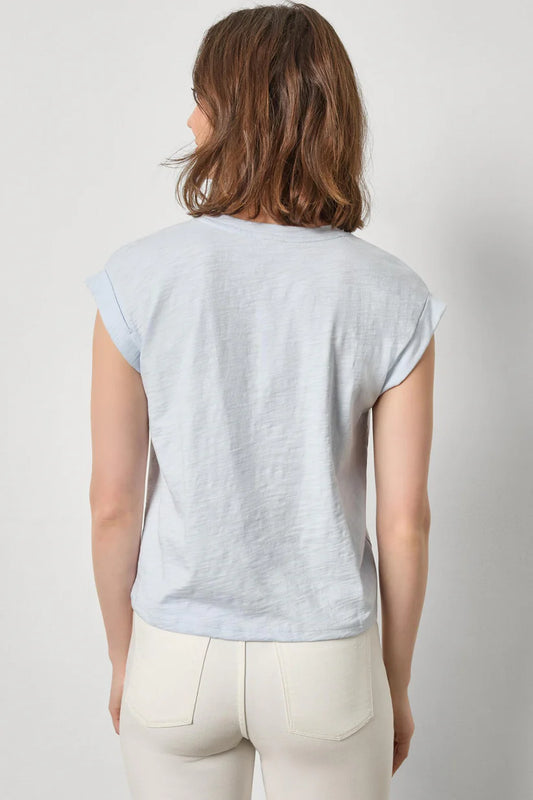 LILLA P CUFFED SLEEVE V-NECK