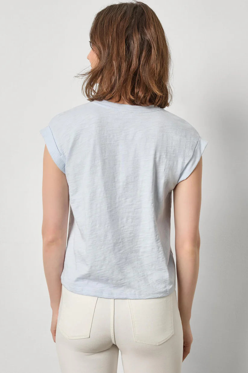 LILLA P CUFFED SLEEVE V-NECK