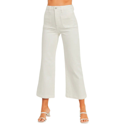 TRACTR PATCH POCKET WHITE JEANS