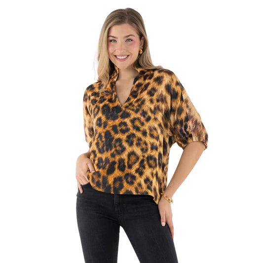 LEOPARD POPPY TOP