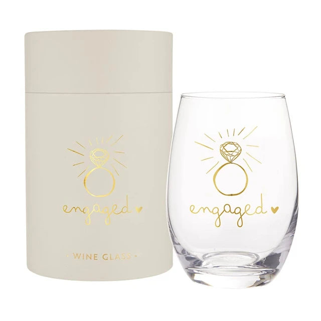 ENGAGED WINE GLASS