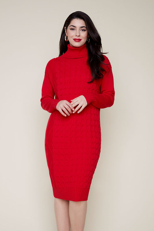 BERRY TURTLENECK DRESS