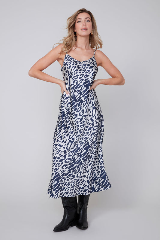 OYSTER BLUE CHEETAH DRESS