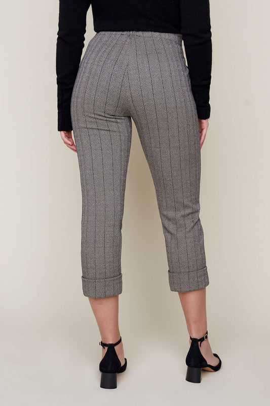 TAN TWEED CROP PANT