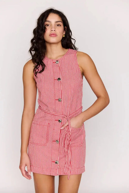 FREYA RED STRIPE DRESS