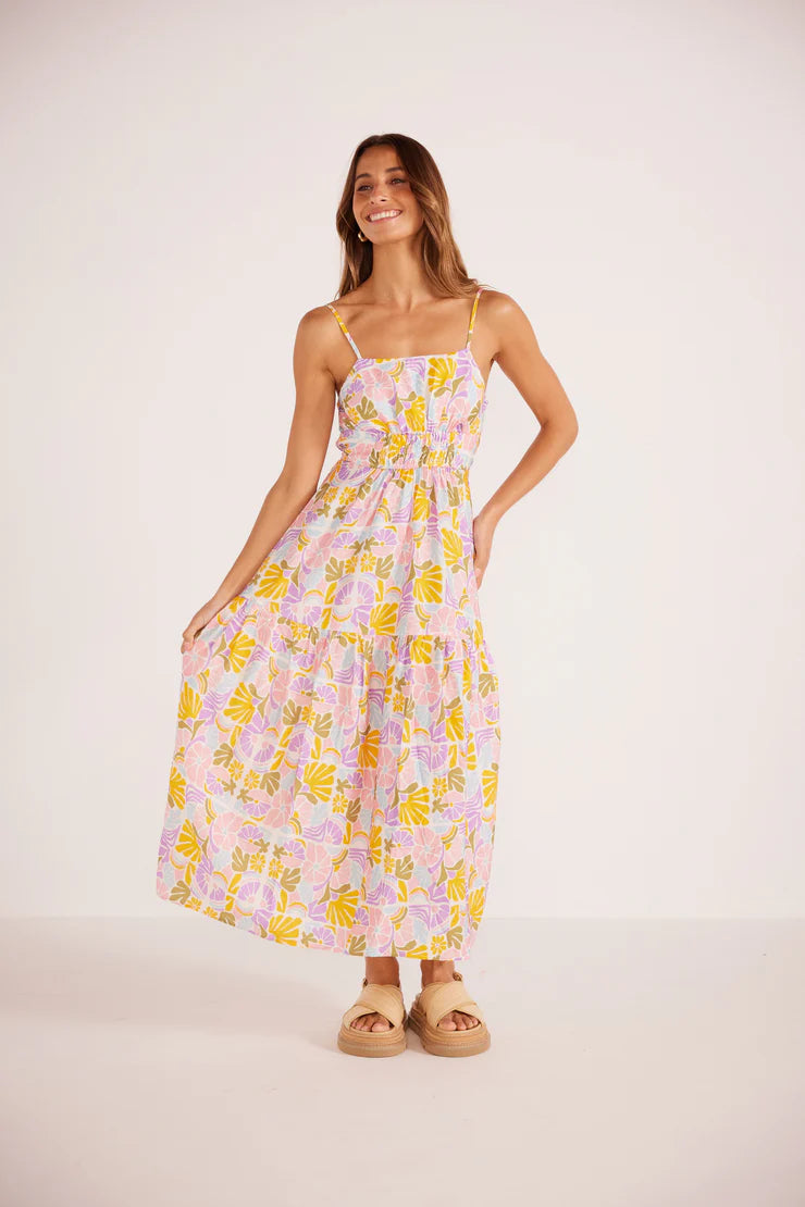 SOLEIL STRAPPY DRESS RETRO FLORAL