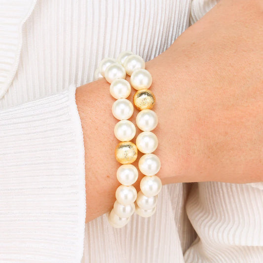 WHITE MALA BEAD BRACELET