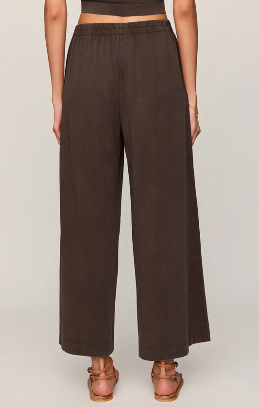 CHOCOLATE JERSEY CROP FLARE PANT