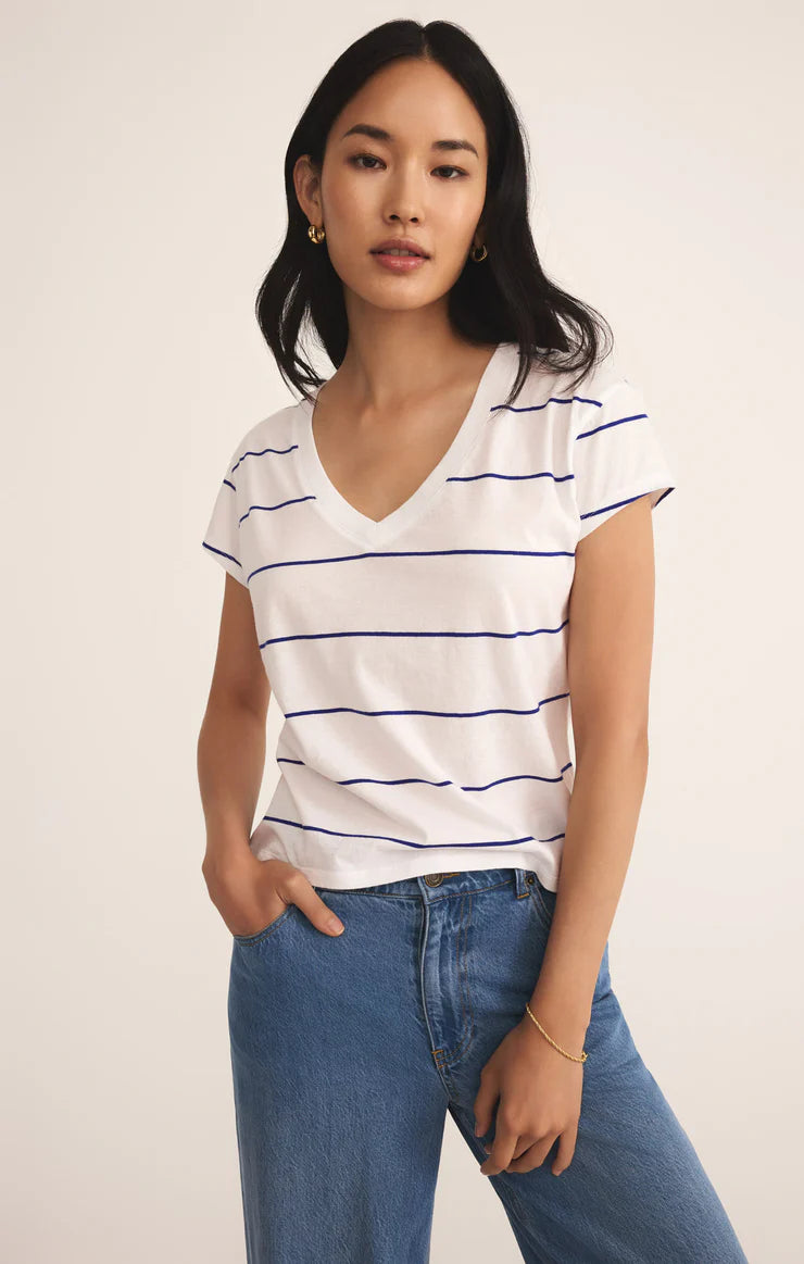 MODERN VNECK STRIPED TSHIRT