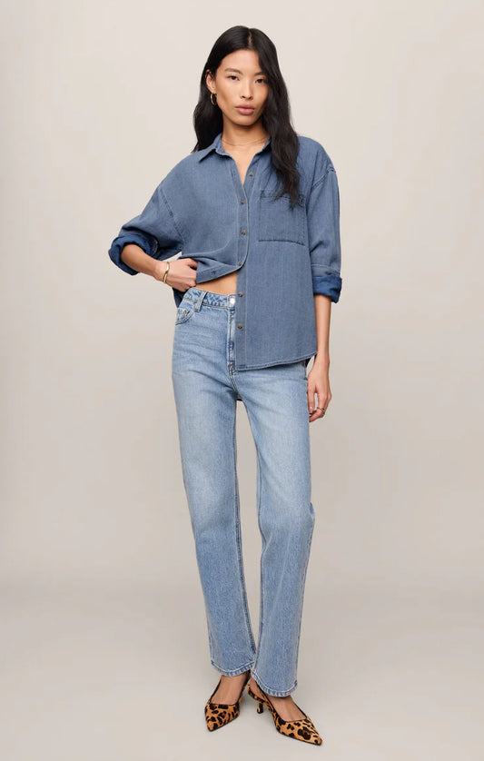 PERFECT INDIGO TWILL BUTTON UP