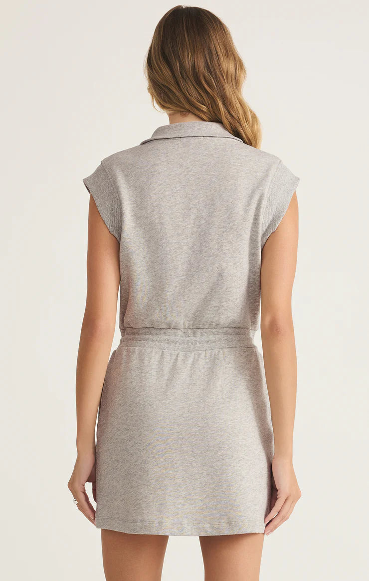 VARSITY GRAY SLUB DRESS