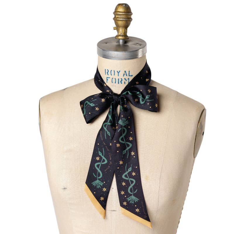 'lasso the stars' silk twilly scarf