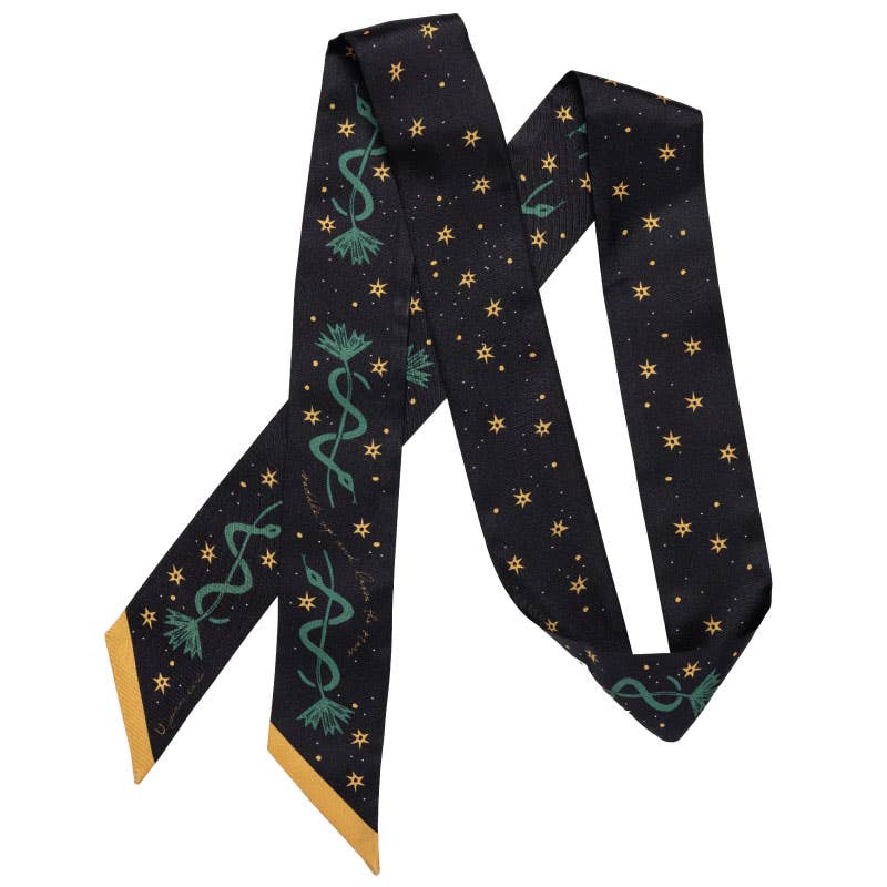 'lasso the stars' silk twilly scarf