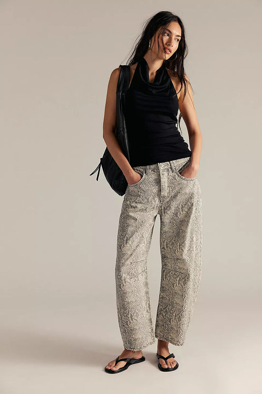SNAKE FREE PEOPLE BARRELL JEANS