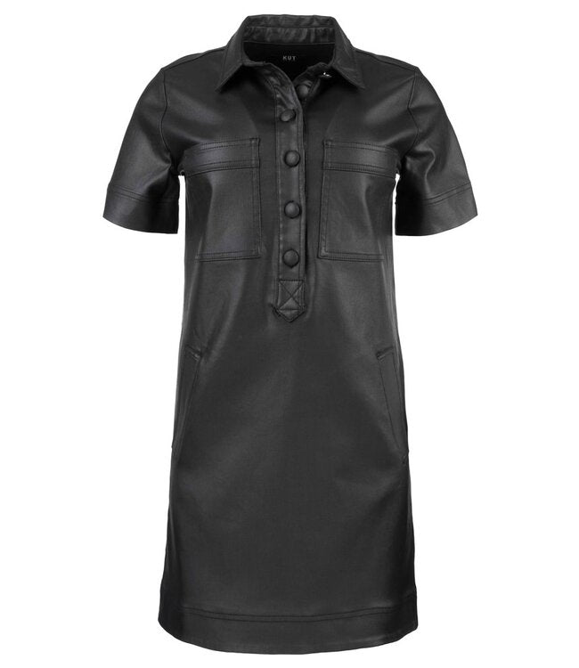 TATIANA BLACK PLEATHER DRESS