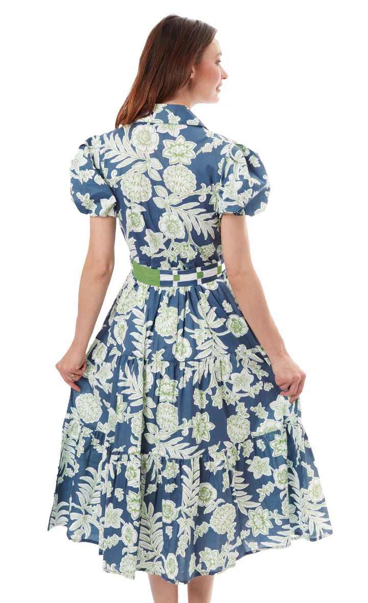 THE NAVY FOLIAGE LITCHFIELD DRESS