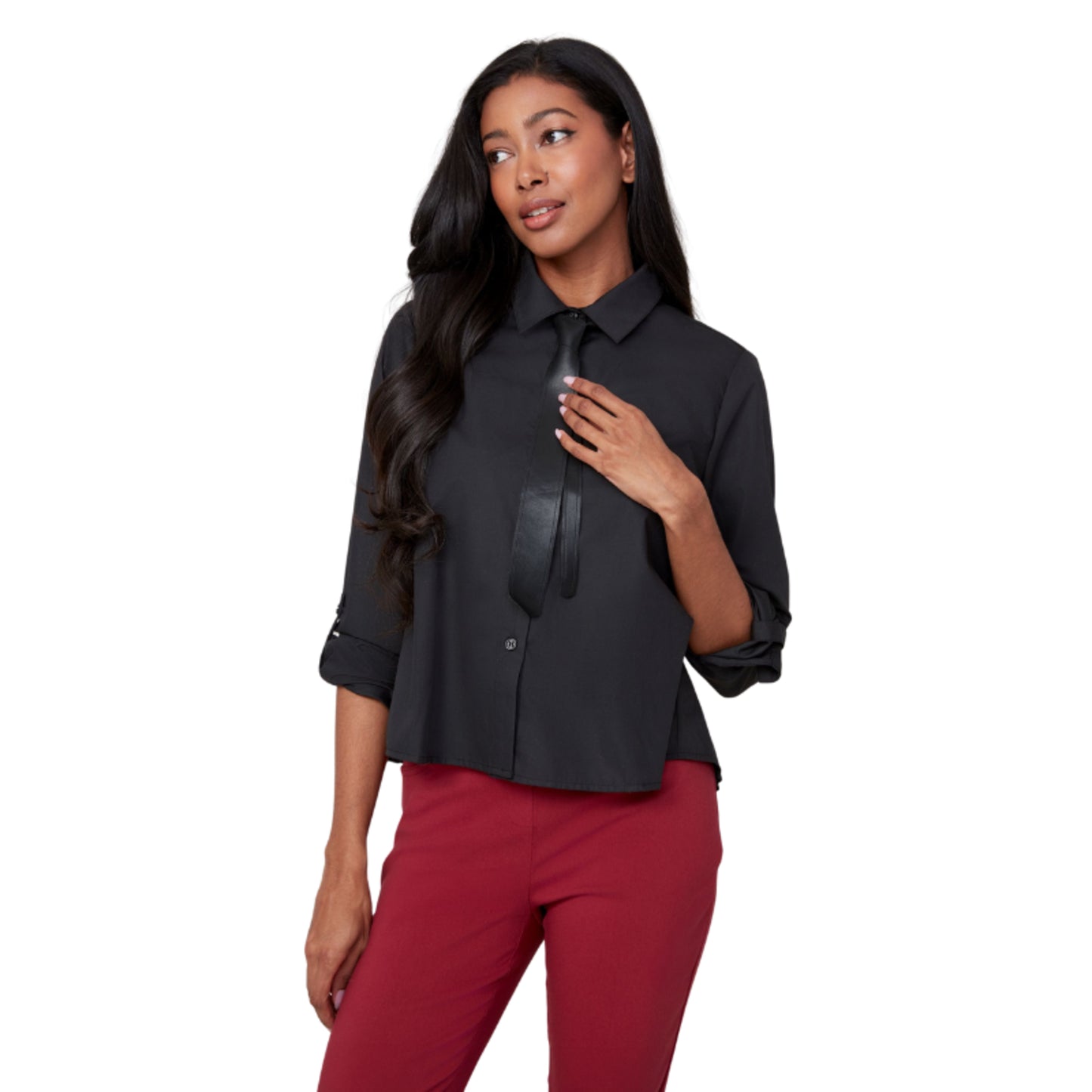 POPLIN REMOVABLE TIE TOP