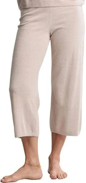 TEXTURED CROP BAREFOOT PANT IN STONE