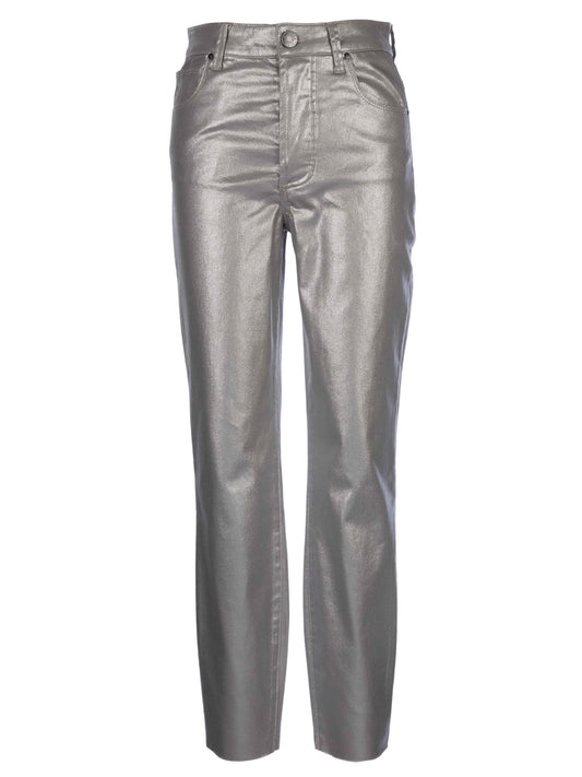 CHARLIZE RAW HEM SILVER PANT