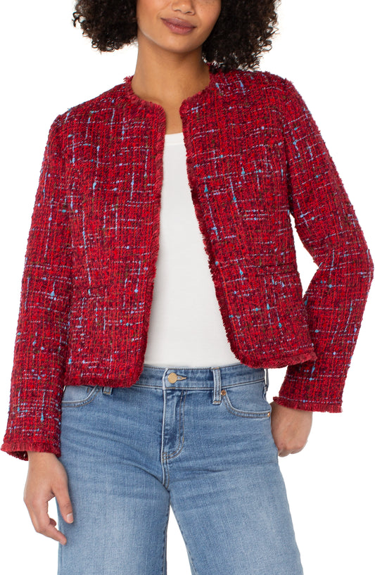 RED MULTI BOUCLE JACKET