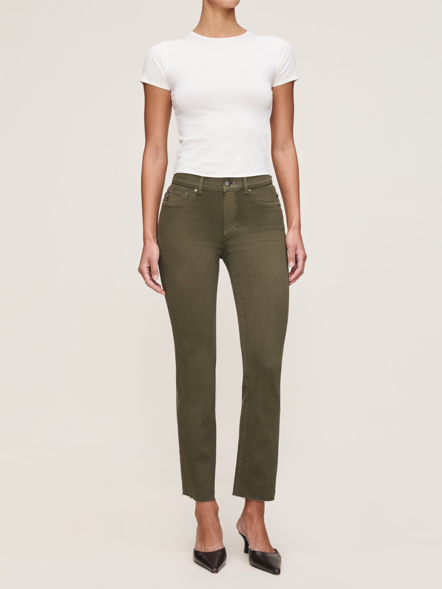 TRELLIS MARA STRAIGHT GREEN DENIM
