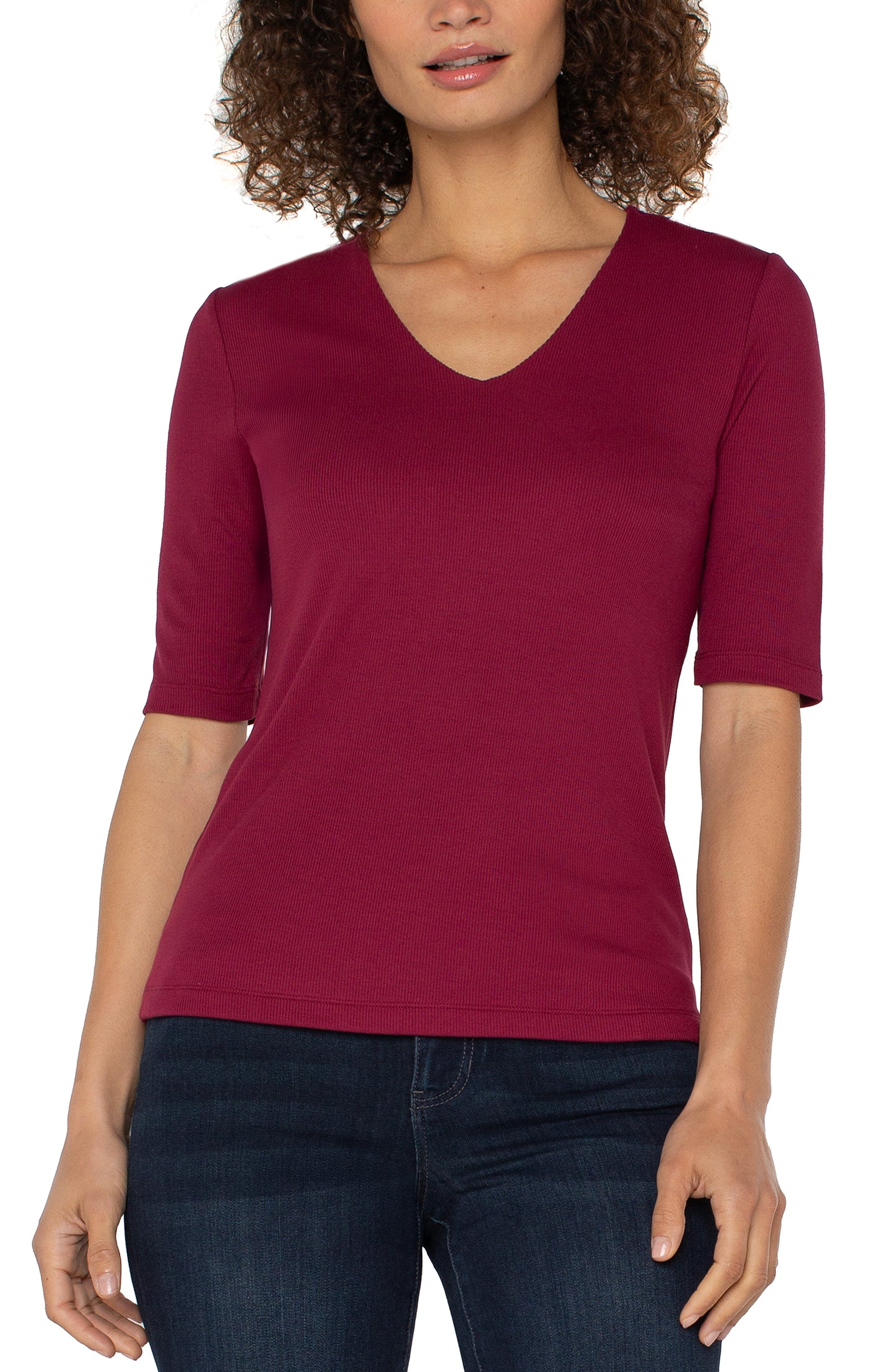 CHERRY DOUBLE LAYER KNIT TOP