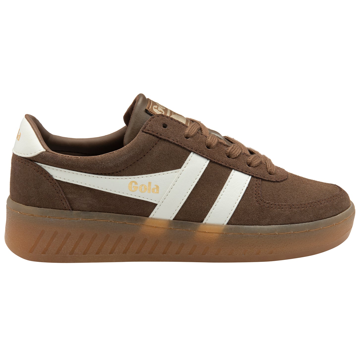 GOLA GRANDSLAM SUEDE SNEAKERS IN OTTER/OFF WHITE/GUM