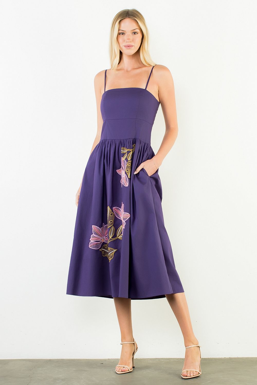 FLORAL EMBROIDERY DRESS