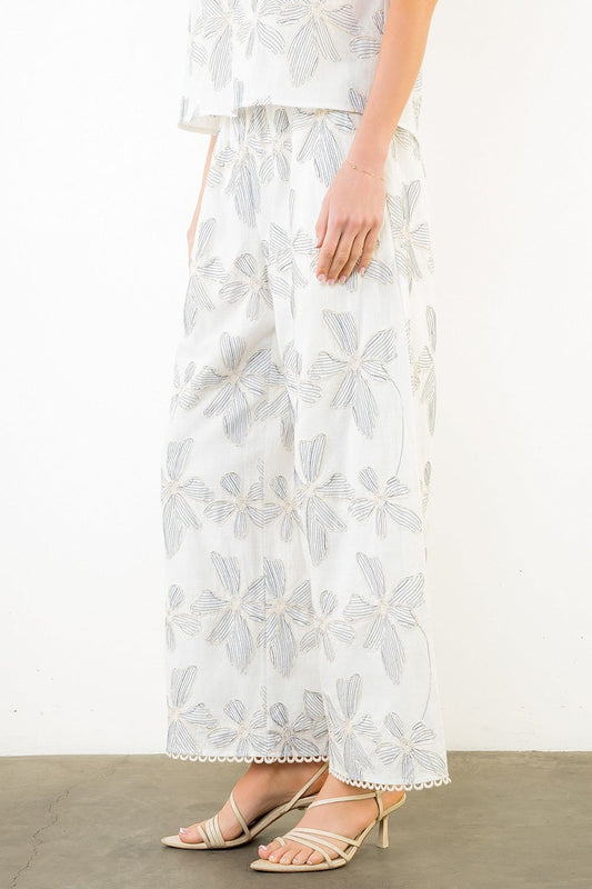 FLORAL WIDE LEG PANT