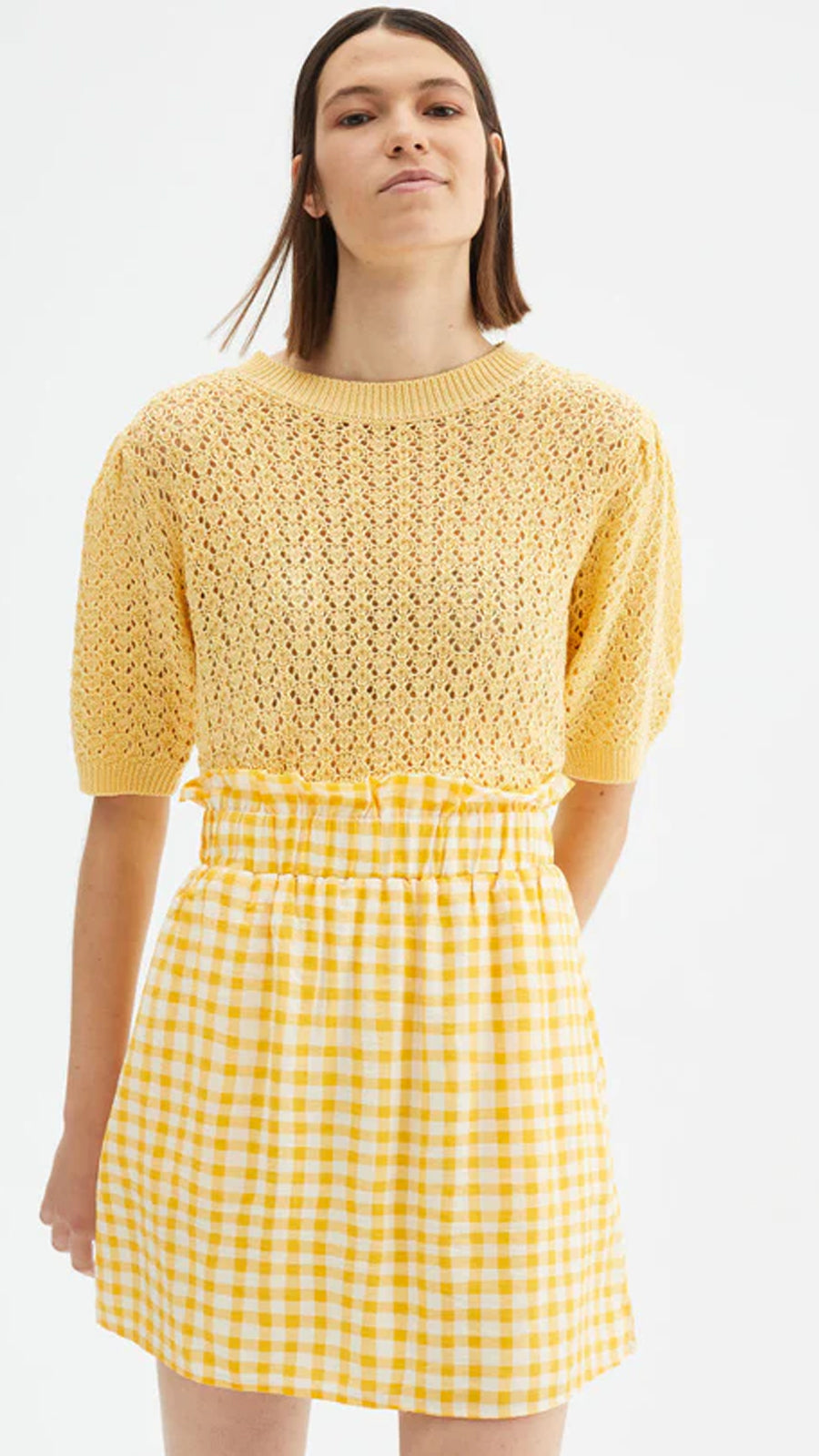 CANARY GINGHAM SKIRT