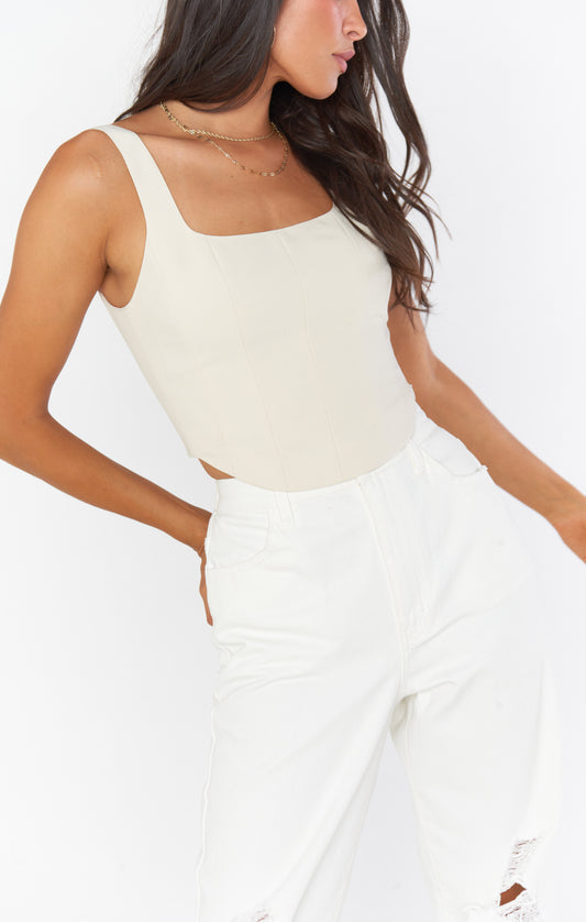 OFF WHITE CORSET TOP