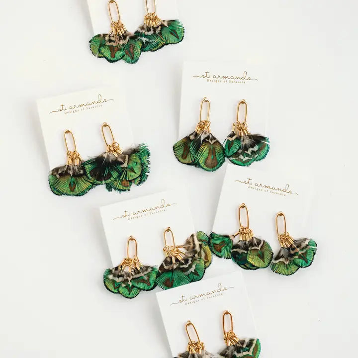 MALLARD FEATHER TASSEL EARRINGS