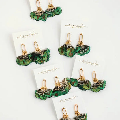 MALLARD FEATHER TASSEL EARRINGS