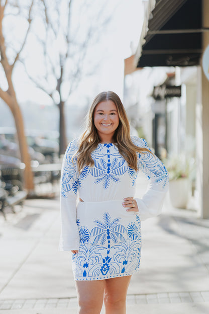 TAHINA AIRY PALM MINI DRESS