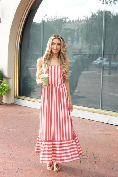 STRIPE TIE BACK DRESS