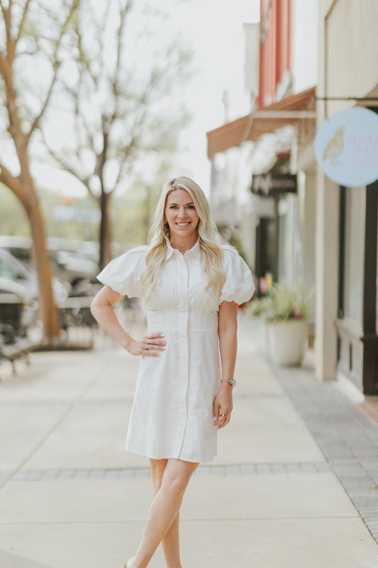 BRITT DRESS IN GARDENIA
