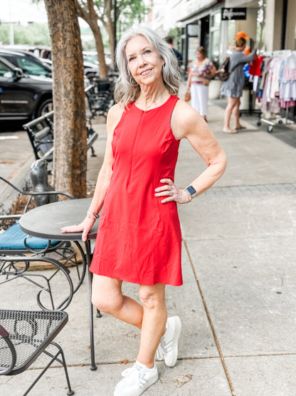 THE GET MOVING ZIP FRONT RED