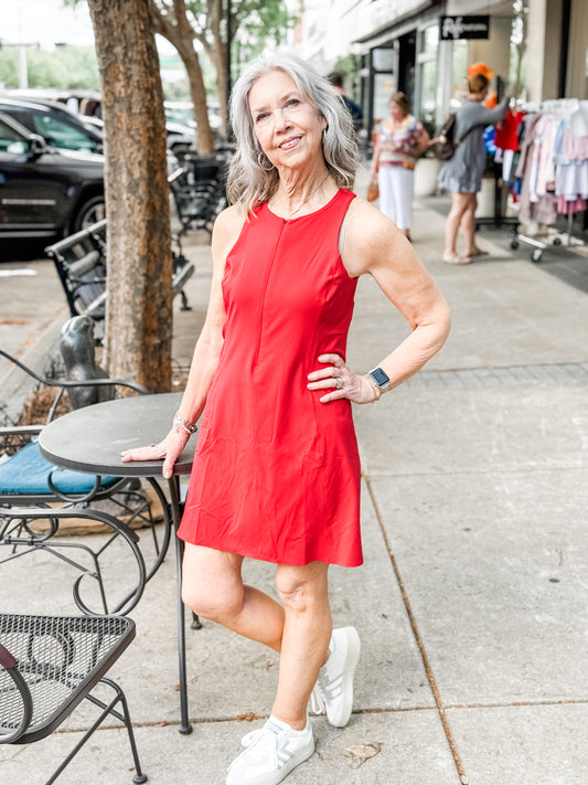 THE GET MOVING ZIP FRONT RED