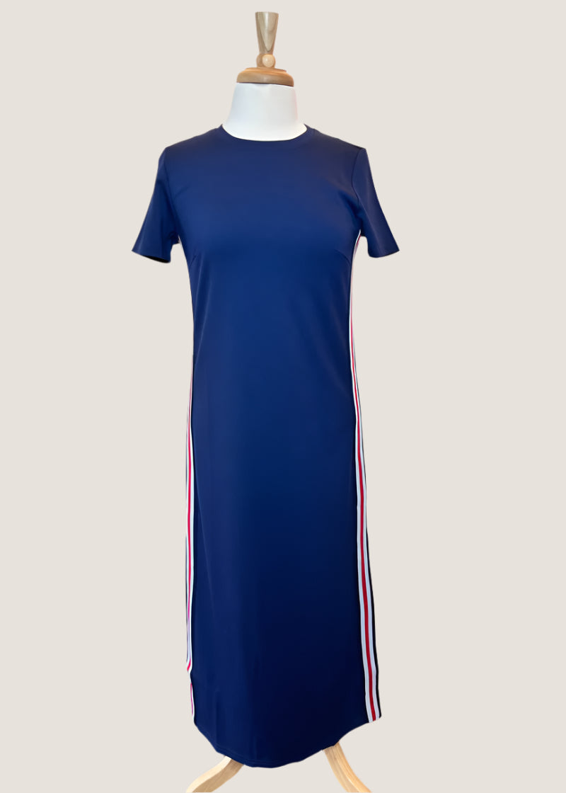 RACING STRIPES KNIT DRESS