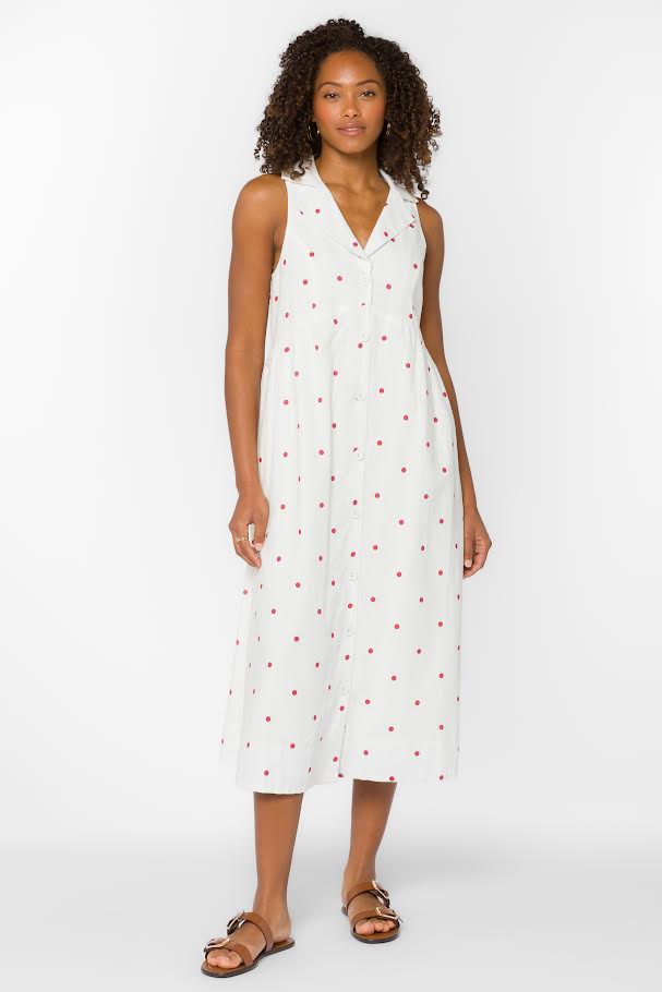 CARDINAL DOT MIDI DRESS