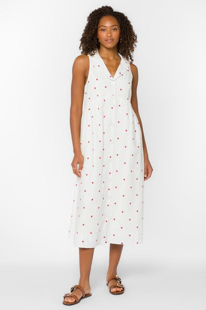 CARDINAL DOT MIDI DRESS
