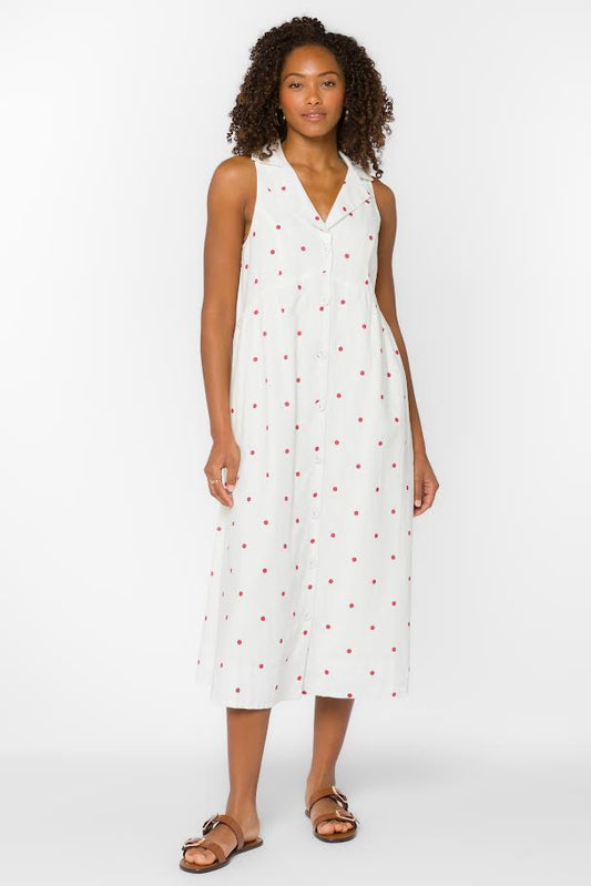 CARDINAL DOT MIDI DRESS