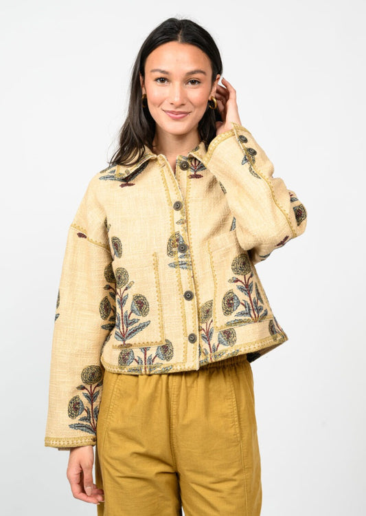 LUREZ METALIC BLOCK PRINT JACKET