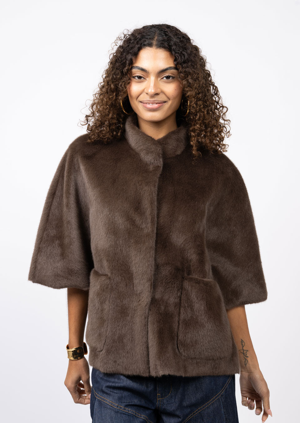 FAUX CAPLET JACKET