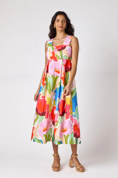 EVIE PAINTED PETALS DRESS