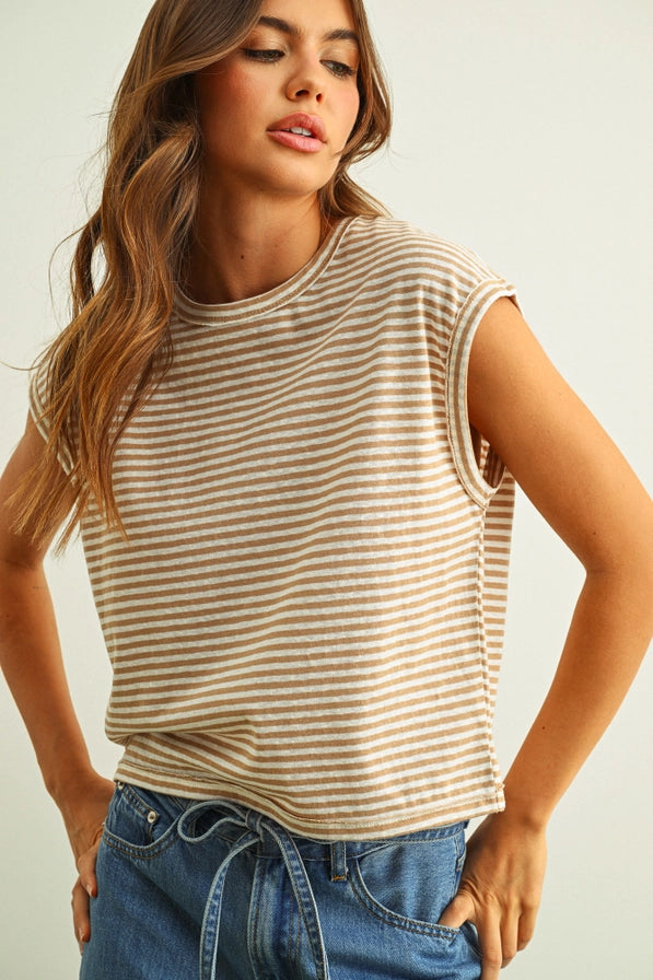 SLUB STRIPE TEE
