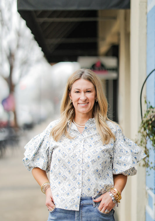 FRENCH FLORAL TOP