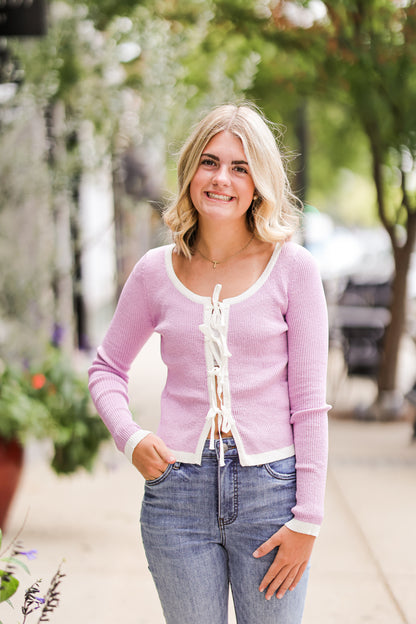 ANNA TIE FRONT CARDI