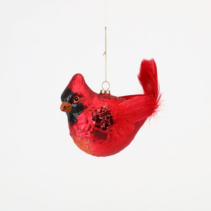 CARDINAL GLASS ORNAMNET